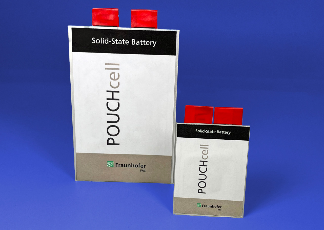 Pouch cells with sulfidic solid electrolytes in different cell formats.
